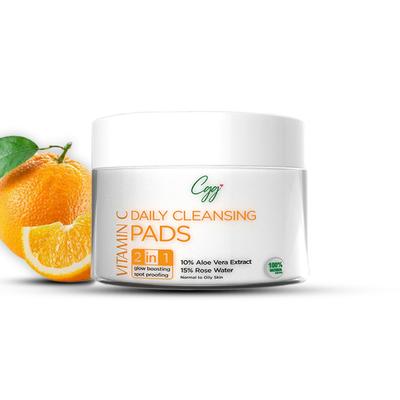 CGG Cosmetics Vitamin C Daily 2 in 1 Cleansing Pads - Normal to Oily Skin 50's - Face Wash & Cleansers
