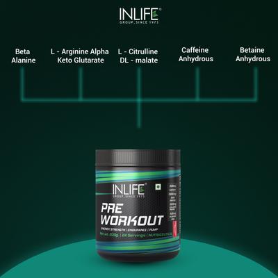 Inlife Pre Workout Powder - Watermelon Flavour 200 g - Workout Essentials