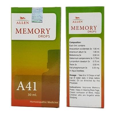 Allen A41 Memory Drops 30 ml - Homeopathic Drops