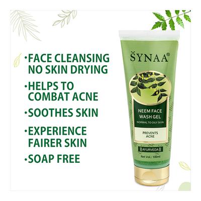 Synaa Face Wash Gel - Neem 100 ml - Face Wash & Cleansers