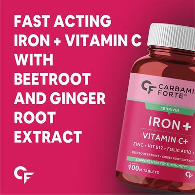 CF Iron + Vitamin C Veg Tablet 100's - Calcium And Minerals