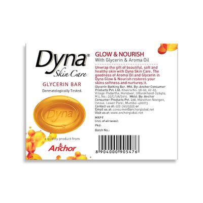 Dyna Glycerin Bar Soap (Pack of 3 x 125 gm) - Soaps
