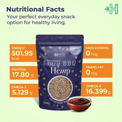 Health Horizons International Saucy BBQ Roasted Hemp Seeds (Pack of 2 x 100 gm) 1's - Nutritional Bars
