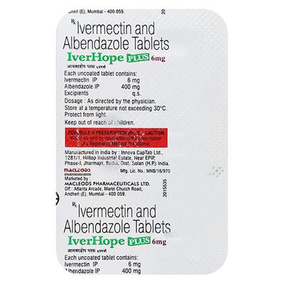IVERHOPE PLUS 6 Tablet 1's - Parasitic Worms-Ant