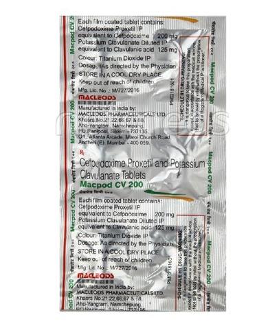 Macpod CV 200mg Tablet 6'S - Bacterial Infections-Cep