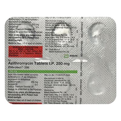 Zithrolect 250mg Tablet 6'S - Bacterial Infections-Mac