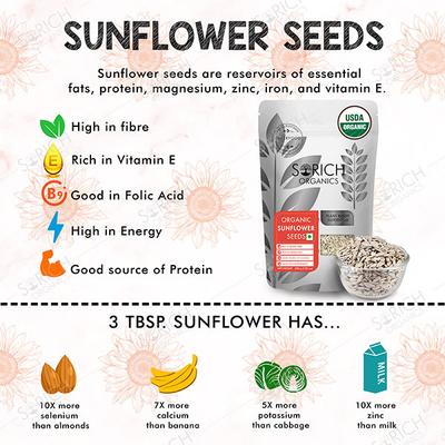Sorich Organics Sunflower Seeds 200 gm - Nutritional Bars