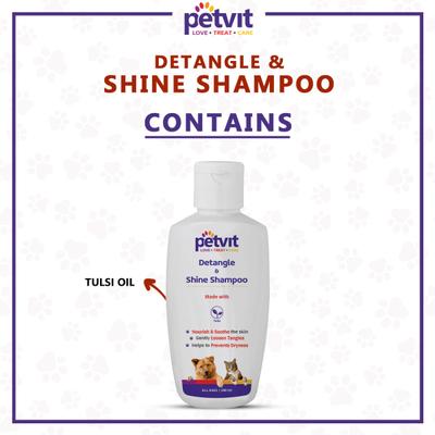 Petvit Detangle & Shine Shampoo - For All Breeds Dogs & Cats 200 ml - Pet Grooming