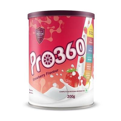 Pro360 Nutritional Powder - Strawberry Flavour 200 gm - Protein Drink