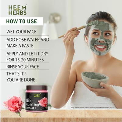 Heem & Herbs Nourishing Face Pack - Rose 100 gm - Face Packs