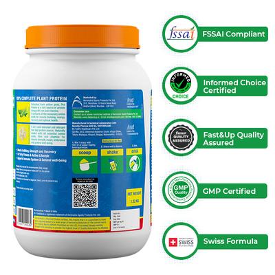 Fast&Up Vegan Plant Protein Powder - Strawberry Splash Flavour 1320 gm - Whey Proteins