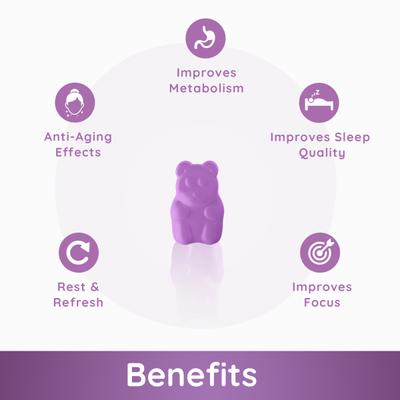 Purna Gummies Melatonin Wild Berry Flavor Gummies for Sleep Well and Reduced Stress 30's - Mental Health