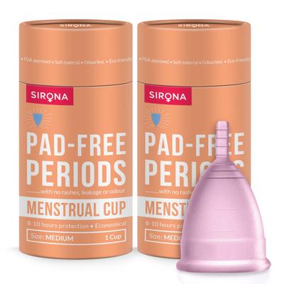 Sirona Reusable Menstrual Cup - Medium (Pack of 2) - Menstrual Cups