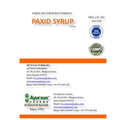 Ayursun Paxid Syrup 200 ml - Digestive Care