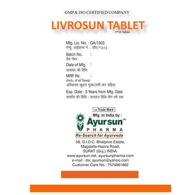 Ayursun Livrosun Tablet (Pack of 5 x 30's) - Speciality Medicines