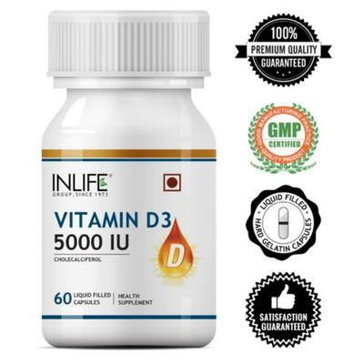INLIFE Vitamin D3 5000 IU Capsules 60's - Multi-Vitamins