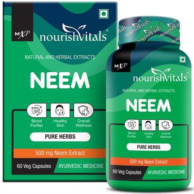 NourishVitals Neem 500 mg Veg Capsule 60's - Hair & Skin