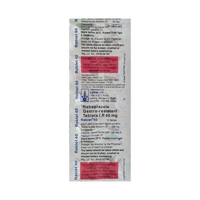 Rablet 40mg Tablet 10'S - Ulcer/Reflux/Flatulence-Aaa