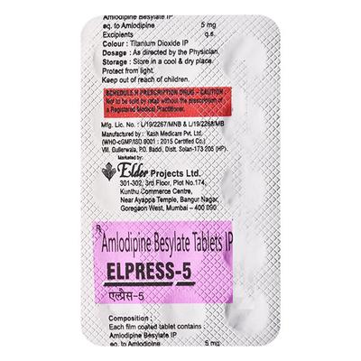 ELPRESS 5 Tablet 15's - Hypertension-Cal