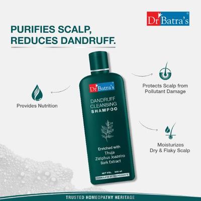 Dr Batra's Dandruff Cleansing Shampoo 500 ml + Hair Fall Control Serum 125 ml + Hair Oil 100 ml - Hair Treatment