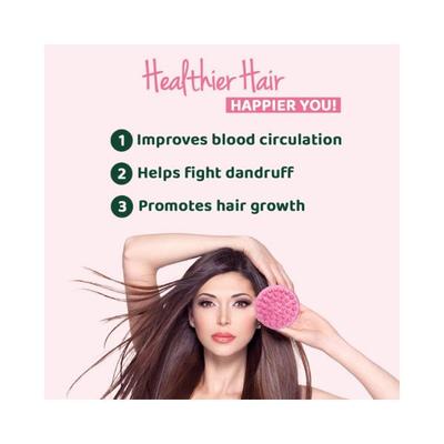 Rey Naturals Hair Scalp Massager Shampoo Pink Brush 1's - Hair Brushes