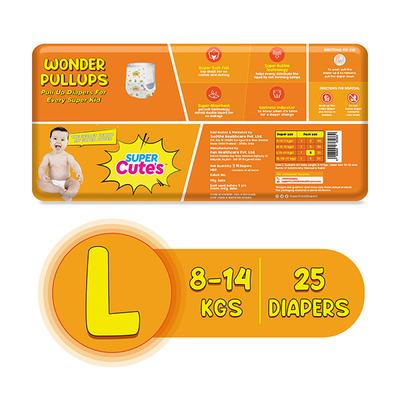 Super Cute's Wonder Pullups Diaper - (L) (8 - 14 kg) (Pack of 5 x 5's) - Diapers & Wipes