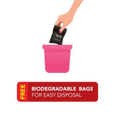 Niine Naturally Soft Sanitary Napkin with Biodegradable Disposable Bags - Ultra Thin XL+ 6's - Sanitary Napkins