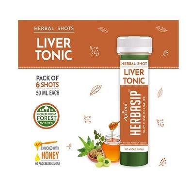Axiom Herbasip Liver Tonic Juice Shots (Pack of 6 X 50 ml) - Ayurvedic Juices