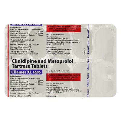 Cilamet XL 20/50mg Tablet 10'S - Hypertension-Bet