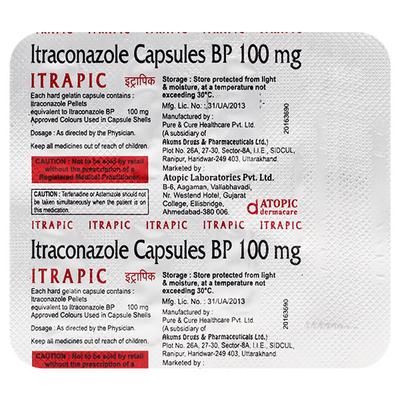 ITRAPIC 100mg Capsule 7's - Fungal Infections-Anf