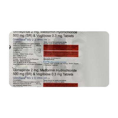 Glimisave MV 2.3 Tablet 10'S - Diabetes-Ant
