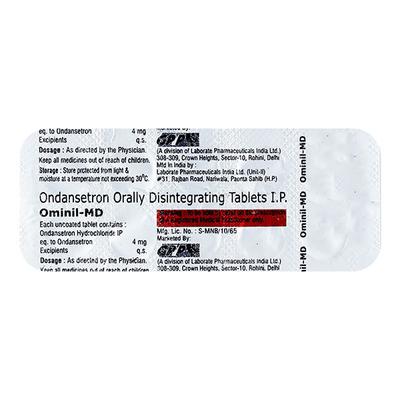 OMINIL MD Disintegrating Tablet 10's - Vomitting/Emesis-Ant