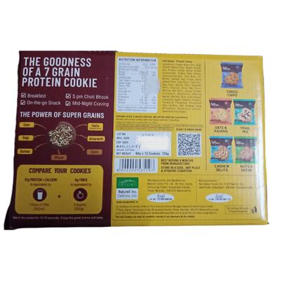 RiteBite Max Protein 7 Grain Breakfast Cookie - Choco Almond 60 gm - Nutritional Bars