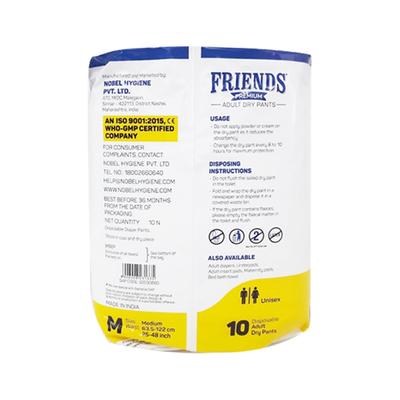Friends Adult Dry Pants - Premium (M) 10's - Adult Diapers & Pads