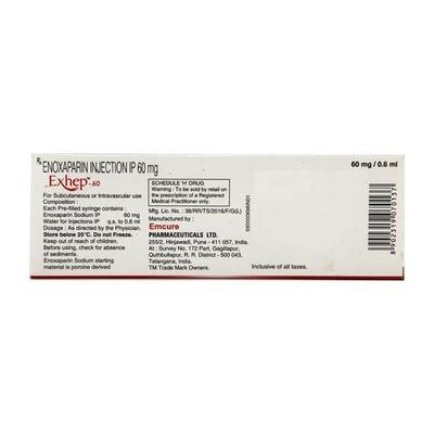 Exhep 60mg Injection 0.6ml - Blood Clot-Ant