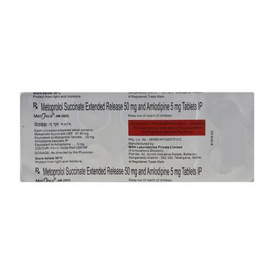 Metonce AM 50/5mg Tablet 10'S - Hypertension-Bet