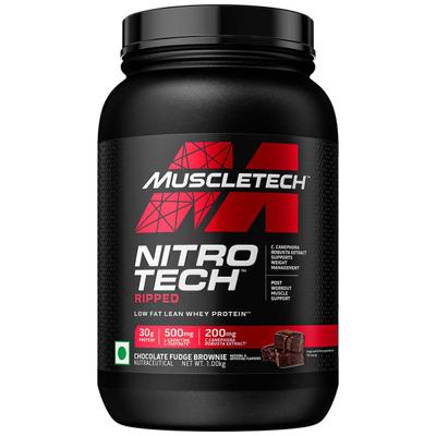 MuscleTech Nitro Tech Ripped Whey Protein Powder - Chocolate Fudge Brownie 1 kg - Whey Proteins