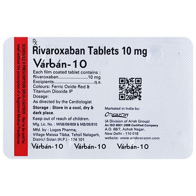 VARBAN 10 Tablet 7's - Blood Clot-Ant