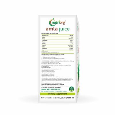 Nutriorg Amla Juice 1 litre - Ayurvedic Juices