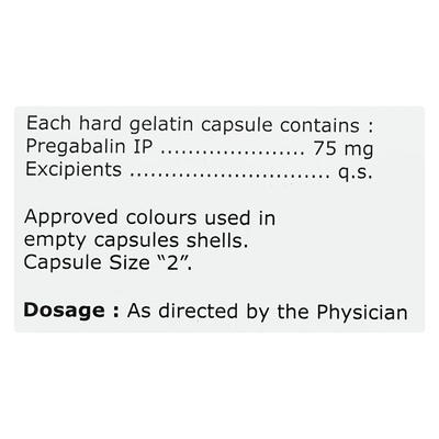 PREGALYV 75 Capsule 10's - Neuropathic Pain-Dru