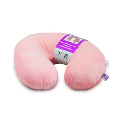 VIAGGI U Shape Feather Soft Microfibre Travel Neck Pillow - Light Pink - Pads And Pillows