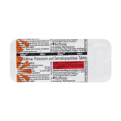 Diser 50mg Tablet 10'S - Pain relief-Nsa
