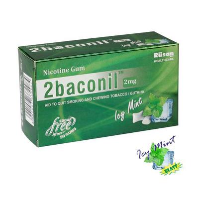 2baconil Icy Mint 2 mg Chew Gum 10's - Nicotine Gums/Lozenges