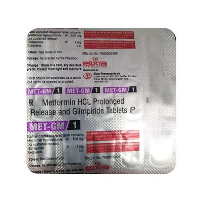 MET GM 1 Tablet 15's - Diabetes-Ant
