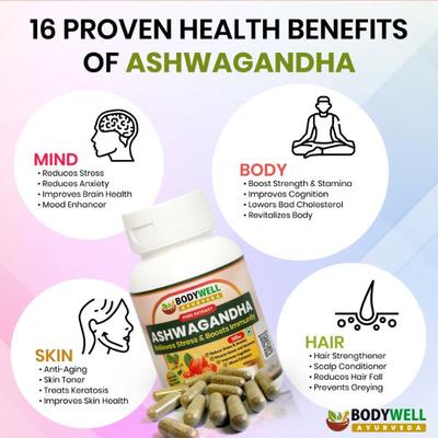 Bodywell Ashwagandha 500 mg Veg Capsule 60's - Ashwagandha