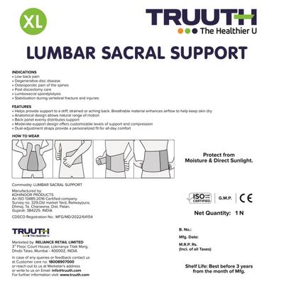 Truuth Lumbar Support (XL) - Back/Abdomen Supports