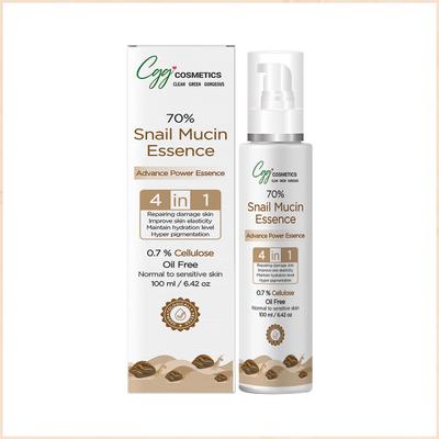 CGG Cosmetics 70% Snail Mucin Essence- 0.7 % Cellulose, Oil Free- All Skin Types 100 ml - Essential Oils