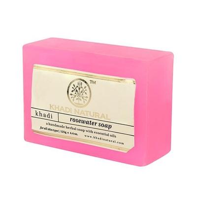 Khadi Natural Herbal Soap - Rosewater 125 gm - Soaps