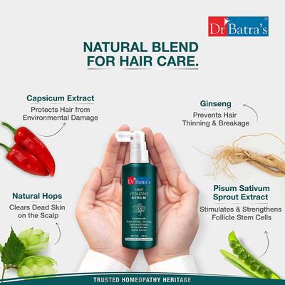 Dr Batra's Dandruff Cleansing Shampoo 500 ml + Hair Fall Control Oil 200 ml + Hair Vitalizing Serum 125 ml - Hair Treatment