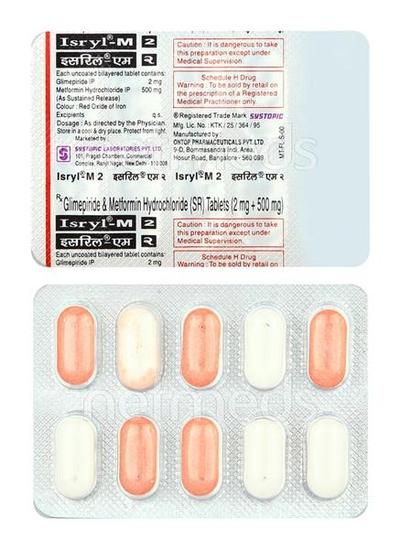 Isryl M 2mg Tablet 10'S - Diabetes-Ant